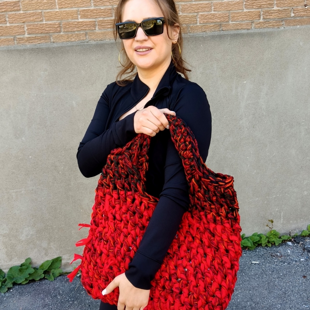 large summer beach bag crochet handmade oversized